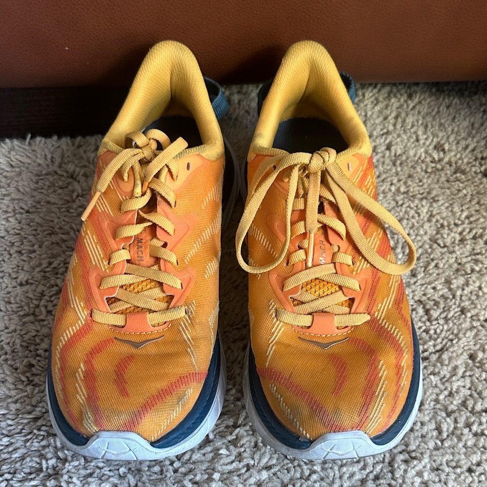 Hoka Vibrant Orange and Teal Athletic Shoes - Picture 4 of 6